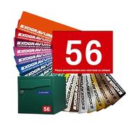 Customisable Street Number Plate for Mailbox 7 x 5 cm - Number on Engraved Label - Strong Adhesive PVC - Red