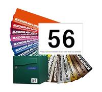 Customisable Street Number Plate for Mailbox 7 x 5 cm - Number on Engraved Label - Strong Adhesive PVC - White/Black