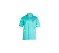 Customise Embroidered Mens Heavyweight Tunic, Free Left Chest Text Tunic, Health Care Hospital, Medical Doctors Uniform, 65% Polyester 35% Cotton Workwear Tunic Aqua