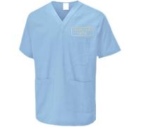 Customise Embroidered Unisex Adults Scrubs Tunic, Free Personalise Left Chest Text Scrub Tunic, Health Care Hospital, Medical Uniform Women/Men Nurse Uniform, Workwear Doctor Nurse Dress Sky