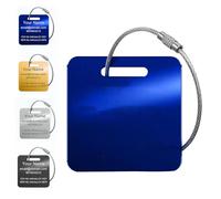 Customise Luggage Tags for Suitcase - Custom Name Tags Suitable for Bags and Backpacks,Personalized Engraved Stainless Steel Metal Tag for Cruise Travel (Blue)