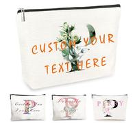 Customise Name Makeup Bag Gifts for Women A-Z Personalised Make up Bag Gifts for Birthday Christmas Best Friend Her Women Mum Wedding Gifts for Bride Bridesmaid Cosmetic Bag Makeup Holder (P)