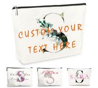 Customise Name Makeup Bag Gifts for Women A-Z Personalised Make up Bag Gifts for Birthday Christmas Best Friend Her Women Mum Wedding Gifts for Bride Bridesmaid Cosmetic Bag Makeup Holder (S)