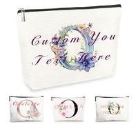 Customise Name Makeup Bag Gifts for Women A-Z Personalised Make up Bag Gifts for Birthday Christmas Best Friend Her Women Mum Wedding Gifts for Bride Bridesmaid Cosmetic Bag Makeup Holder (Q)
