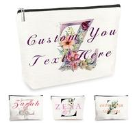 Customise Name Makeup Bag Gifts for Women A-Z Personalised Make up Bag Gifts for Birthday Christmas Best Friend Her Women Mum Wedding Gifts for Bride Bridesmaid Cosmetic Bag Makeup Holder (Z)