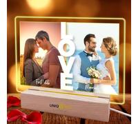 Customised Acrylic Plaque Night Lights,Couple Photos Gift for Valentines,Wedding Anniversary Engagement Gift for Him Her Girlfriend Boyfriend Husband Wife, Romantic LED Night Light Decor