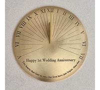 Customised Anniversary Sundial Gift for A 1st Wedding Anniversary in 2026 - Brass Metal Home Decor Or Garden Present Idea - Handmade in UK for Him, Her, Parents Or Couples 1 Year Celebration