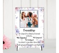 Customised Best Friend Freestanding Plaque - Personalised Photo Friendship Sign - Unique Best Friend Gift - Cherish Memories Forever (Mdf Wood A5 21cm x 15cm, Who is)
