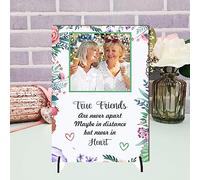 Customised Best Friend Freestanding Plaque - Personalised Photo Friendship Sign - Unique Best Friend Gift - Cherish Memories Forever (Mdf Wood A4 30cm x 21cm, Never in Heart)