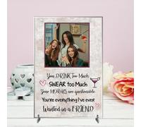 Customised Best Friend Freestanding Plaque - Personalised Photo Friendship Sign - Unique Best Friend Gift - Cherish Memories Forever (Acrylic A5 21cm x 15cm, Too much)