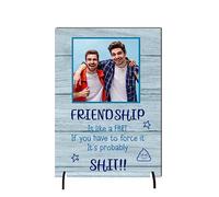 Customised Best Friend Freestanding Plaque - Personalised Photo Friendship Sign - Unique Best Friend Gift - Cherish Memories Forever (Mdf Wood A5 21cm x 15cm, Farts)