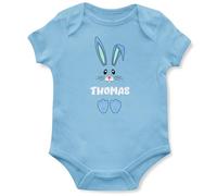 Customised Blue Easter Bunny Babygrow Baby Boy Funny Rabbit Babies Spring Vest, 0-3 Months, Light Blue