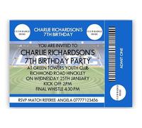 Customised Boys Football Party Invitation Cards - Personalised Soccer Theme Invites for Kids, Birthday Bash, Free Envelopes (30 Cards)
