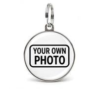 Customised Dog Tag - Upload Any Image or Design - Custom Photo Pet ID Tag for Dogs & Cats - Double-Sided Waterproof Metal Dog Tag with Picture or Custom Text