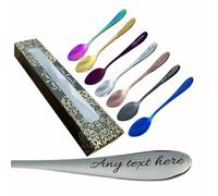 Customised Engraved Teaspoon with Name - Personalised Stainless Steel Coffee & Desert Spoon with Gift Box - Customised Gift for Birthdays, Valentine's Day, Anniversary - Dishwasher Safe (1-10 Pack)
