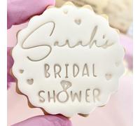 Customised Fondant Stamp Embosser, fits M&S Butter Biscuits Cookies Personalised to Any Name Hen do Party Bridal Shower Bride to be Wedding Marks and Spencers with Free Cutter