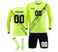 Customised Football Kit for Kids/Adult Personalised Football Jersey with Name Number Team Logo Training Jersey Set