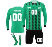 Customised Football Kit for Kids/Adult Personalised Football Jersey with Name Number Team Logo Training Jersey Set