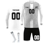 Customised Football Kit for Kids/Adult Personalised Football Jersey with Name Number Team Logo Training Jersey Set