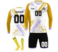 Customised Football Kit for Kids/Adult Personalised Football Jersey with Name Number Team Logo Training Jersey Set