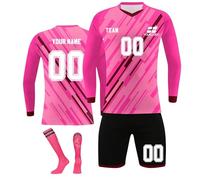 Customised Football Kit for Kids/Adult Personalised Football Jersey with Name Number Team Logo Training Jersey Set