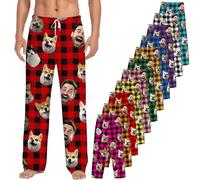 Customised Gifts Personalised Pyjama Bottoms for Men,Valentine's Day Gift,Custom Pyjama Pants with Face Photo,Personalized GIfts for Dad,Men Wide Trousers with Packet Drawstring