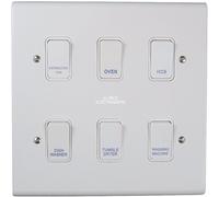 Customised Grid Switch Kitchen Control Panel - 6 Gang (White)