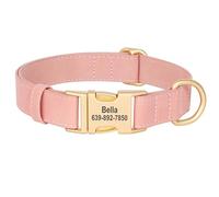 Customised ID Name Pet Collar With Metal Buckle Personalised PU Leather Labrador Retriever Shiba Inu Bulldog Collar,A,S