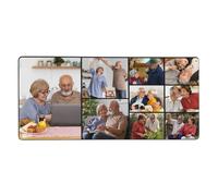 Customised Large Gaming Mouse Mats for Desk 40x90cm, Personalised Mouse Pad Printed Photo Logo Text, Design Your Own Desk Keyboard Laptop Mat with Collage 9 Images, Gifts for Birthday Christmas
