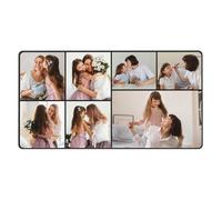 Customised Large Mouse Mat with Collage 7 Photos, Personalised Non-slip Mouse Pad with Pictures/Text/Logo, Design Desk Mats for Gifts for Birthday Christmas Anniversary New Year, 40x75cm