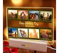 Customised LED Film Photo Frame,Personalised Valentines Day Gift for Him Her Boyfriend Girlfriend, Romantic Couples Picture Light for Wedding Anniversary Engagement Husband,I Love You Decor