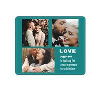 Customised Mouse Pad Make Your Own Mousepad with Photo/Text, Custom Large Gaming Teal Green Mouse Mat for Office Home Personalised Gifts Presents for Kids Girls Boys Boyfriend Girlfriend Dad Mom