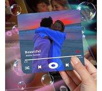Customised Music Fridge Magnet, Custom Music Album Fridge Magnet - Personalized Musical Fridge Magnets with Photo, Song & Album Cover for Christmas Valentine's Day Personalized Gifts for Couples