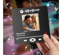 Customised Music Fridge Magnet, Custom Music Album Fridge Magnet - Personalized Musical Fridge Magnets with Photo, Song & Album Cover for Christmas Valentine's Day Personalized Gifts for Couples