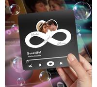 Customised Music Fridge Magnet, Custom Music Album Fridge Magnet - Personalized Musical Fridge Magnets with Photo, Song & Album Cover for Christmas Valentine's Day Personalized Gifts for Couples