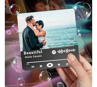 Customised Music Fridge Magnet, Custom Music Album Fridge Magnet - Personalized Musical Fridge Magnets with Photo, Song & Album Cover for Christmas Valentine's Day Personalized Gifts for Couples
