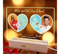 Customised Photo Gifts with LED Frame for Him Her, Long Distance Couple Valentines Day Wedding Anniversary Engagement Gift, I Love You Soulmate Boyfriend Future Husband Romantic Decor