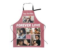 Customised Pink Aprons for Women, Personalised Adjustable Apron for Mum Grandma, Waterproof Apron for Kitchen Bbq Baking Painting, Design Cooking Chef Apron Gifts for Birthday Mother's Day Christmas