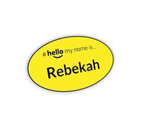 Customised Print - Hello My Name is Badge, Yellow 62 x 37mm Oval Dementia Friendly Doctor Student Doctor GP Healthcare Assistant Nurse Practitioner Clinical Medical