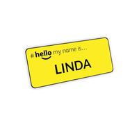 Customised Print Hello My Name is Badge Yellow/Black 76 x 32mm Large Bold Text Dementia Friendly Doctor Student Doctor GP Healthcare Assistant Nurse Practitioner Clinical Medical