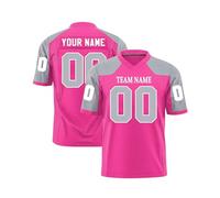 Customised Rugby Jersey with Name/Number/Team Name for Men/Women/Kids, Personalised American Football Jersey, S-7XL red