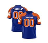 Customised Rugby Jersey with Name/Number/Team Name for Men/Women/Kids, Personalised American Football Jersey, S-7XL Blue