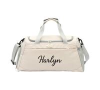 Customised Sports Bags with Name Travel Handbags Ultra Light with Shoes and Wet Compartment Swimming Weekend Bags Colour 5 (White)