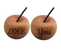 Customised Wood Oil Diffuser with Laser-Engraved Initials - 2PCS Handheld Circular Wooden Aromatherapy Diffuser, Sustained Fragrance Dispersion,Portable Automotive Indoor Air Freshener (Color-A)