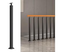 Customizable 115cm Black Metal ir Baluster Post - Square Spindles for Home & Commercial Use, Guardrail for Fall Prevent, Slish & Safe Design