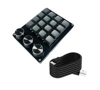 Customizable 16KEY Macro Keyboard features three rotary knobs for efficient commands on the customs knob keypad for gaming and professional graphics