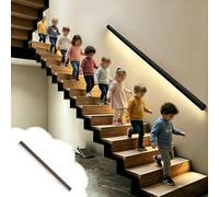 Customizable 23.5ft Kindergarten Stair Guardrail with Mot Sensor Light Energy Efficient NonSlip ils for Safes (Black)