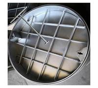 Customizable 27" Stainless Steel Round Manhole Cover with Hook - Hidden Access Cover for Septic Tan, Perfect for Driveways, Roads, and Outdoor Use