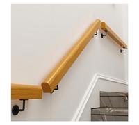 Customizable 2ft-30ft Non-Slip Basement Stair Railing - 1.2" Wall Spacing Wooden Hand Support Kit for s, Lofts, Kindergarten Safety, Walnut Finish, 4.5ft Included