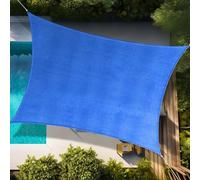 Customizable 2x5m Sun Sail Canopy - UV Block 95% Breathable Shade for Garden, Patio, Yard - Includes Durable Rope, Blue Outdoor Cover for Effective Sun Protection